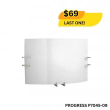 Progress P7045-09 - One Light Brushed Nickel Clear And White Glass Wall Light