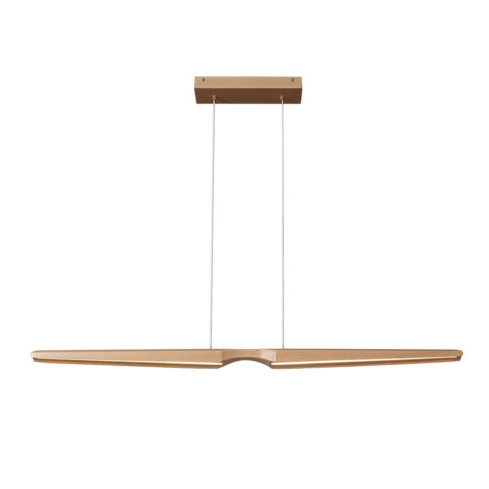 Dakota 42-in Beech Wood LED Linear Pendant