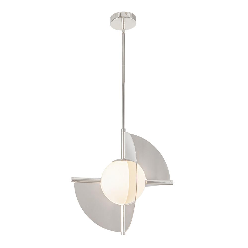 Scorpio 16-in Polished Nickel/Opal Glass LED Pendant