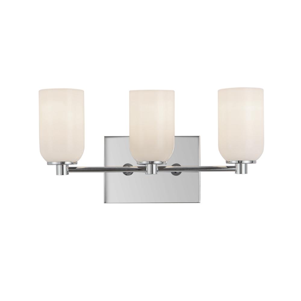 Nola 18-in Chrome/Glossy Opal Glass Socket Vanity Light