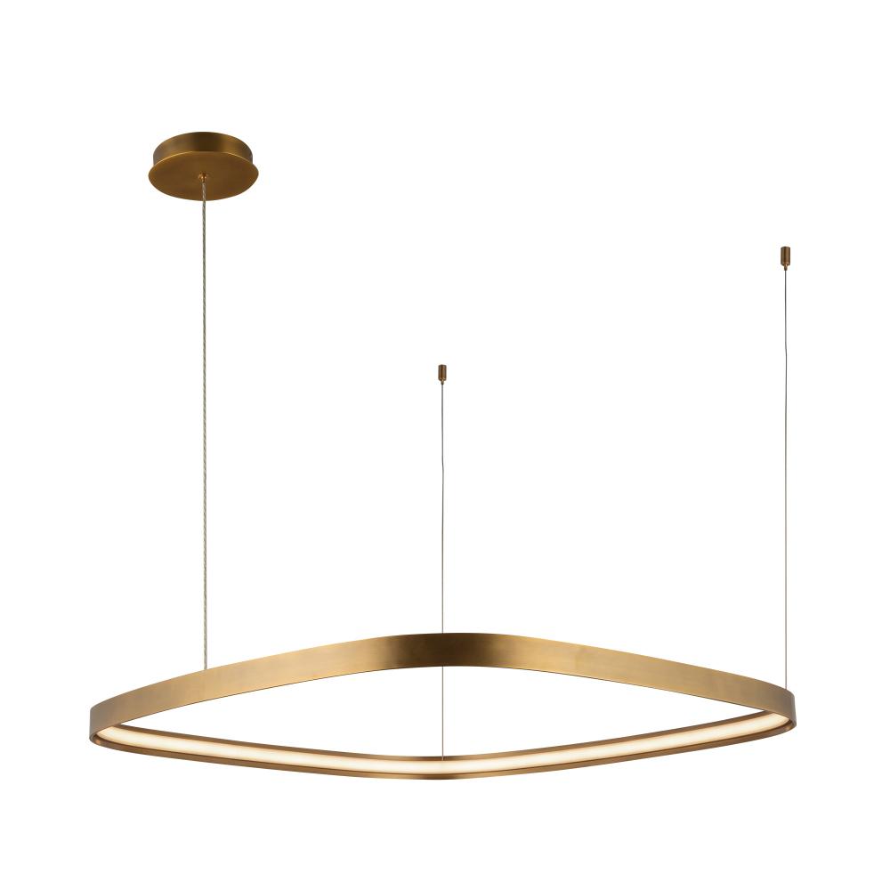 Yukon 31-in Vintage Brass LED Pendant