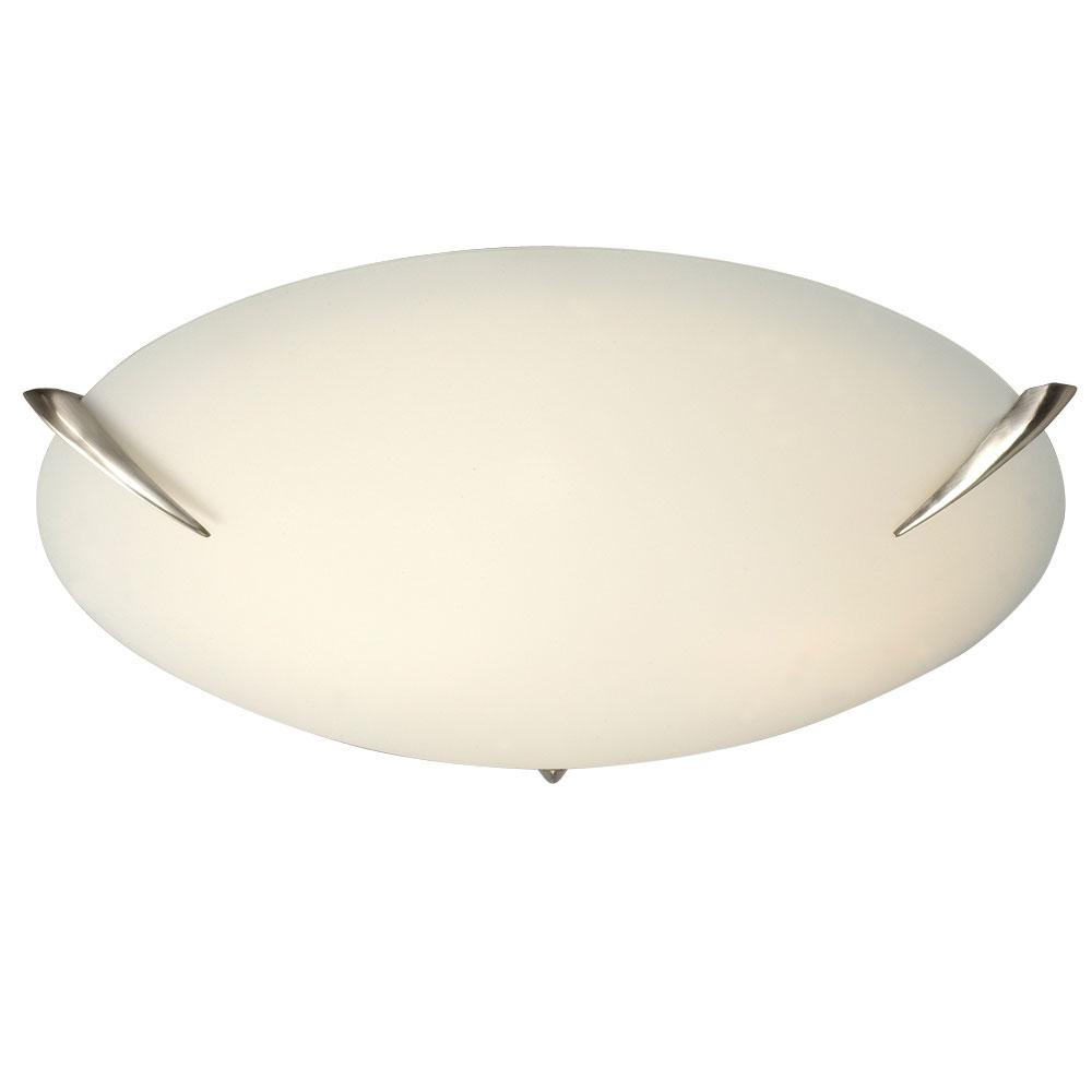 LED Flush Mount Ceiling Light - in Brushed Nickel finish with Satin White Glass