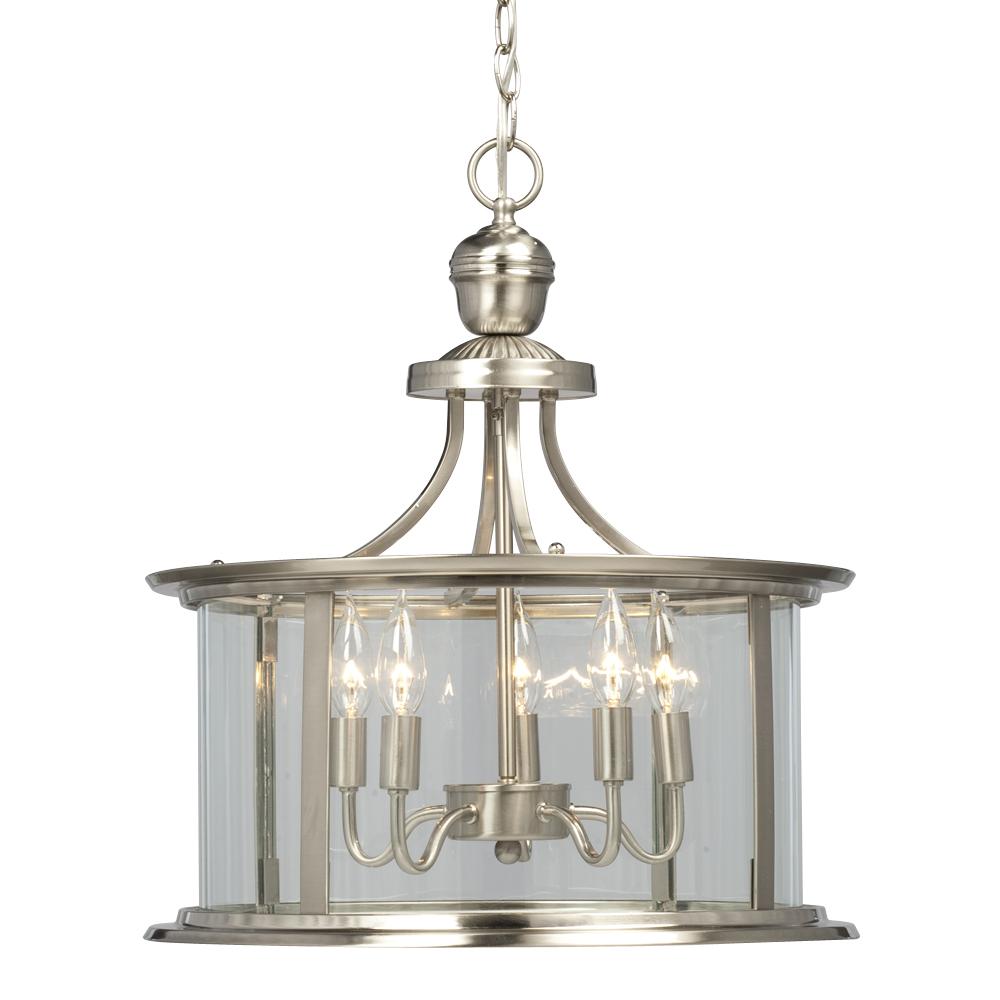 Pendant - Brushed Nickel with Clear Glass