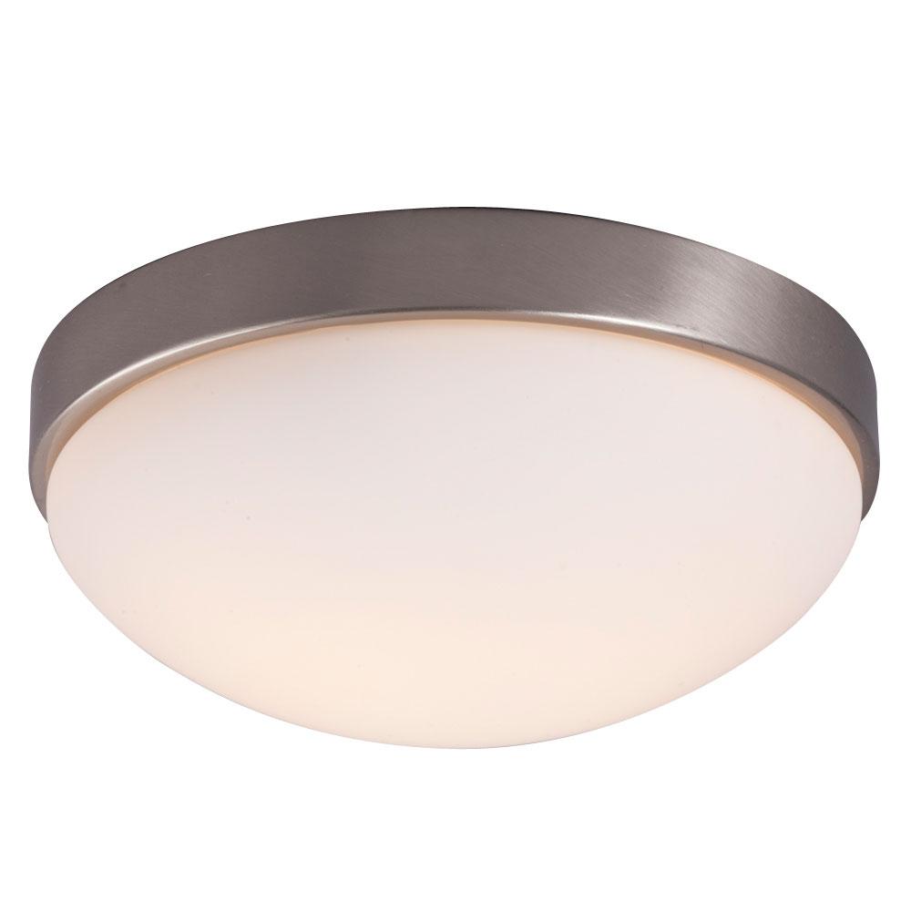 Flush Mount Ceiling Light - in Brushed Nickel finish with Satin White Glass