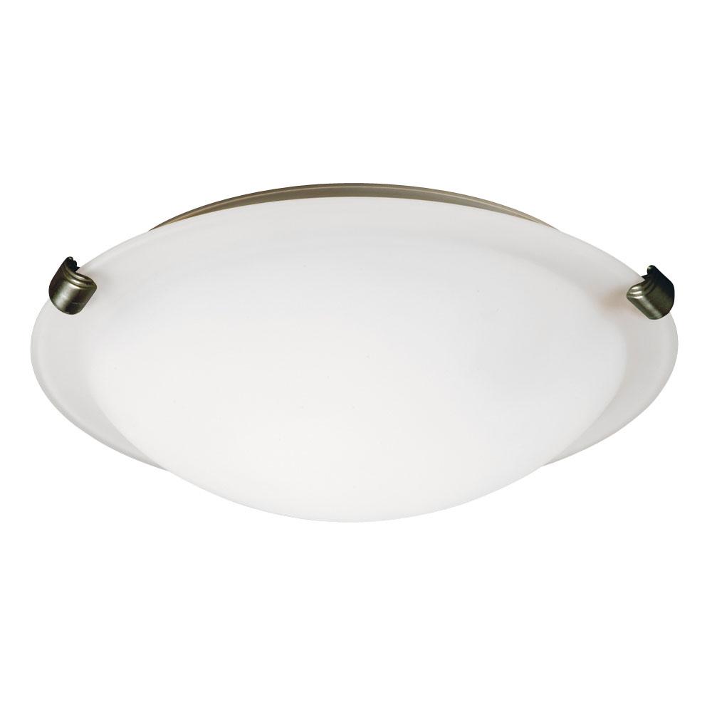 LED Flush Mount Ceiling Light - in Pewter finish with White Glass