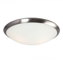 Galaxy Lighting 612394BN 213EB - Flush Mount Ceiling Light - in Brushed Nickel finish with Satin White Glass