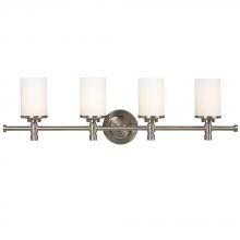 Galaxy Lighting 710654BN - Four Light Vanity - Brushed Nickel w/ Satin White Glass