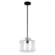 Galaxy Lighting 926394BK - 1L Mini-Pendant BK with 6",12" & 18" Ext. Rods and Swivel