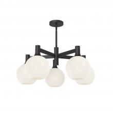 Alora Lighting CH506129MBOP - Castilla 29-in Matte Black/Opal Matte Glass 5 Lights Chandeliers