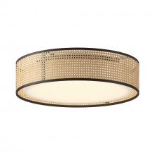 Alora Lighting FM479020RB-5CCT - Lyla 20-in Rattan LED Flush Mount