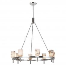 Alora Lighting CH338836PNAR - Lucian 36-in Polished Nickel/Alabaster 8 Lights Chandeliers