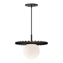 Alora Lighting PD501212MBOP - Plume 12-in Matte Black/Opal Matte Glass 1 Light Pendant